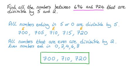 Question Video: Finding the Numbers within the Range Divisible by a ...