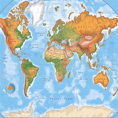 Detailed Physical World Map 的图像结果