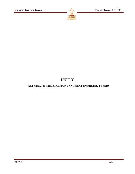 Moodel-Unit 5: Emerging Trends in Blockchain Technology - Studocu