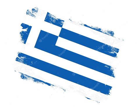 Premium Photo | Stroke brush painted flag of greece on white background