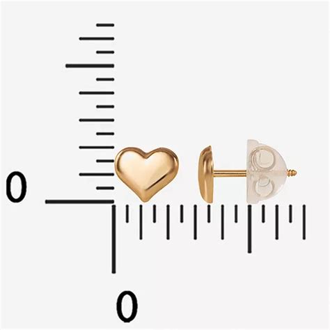 Girls 14K Gold Heart Stud Earrings - JCPenney