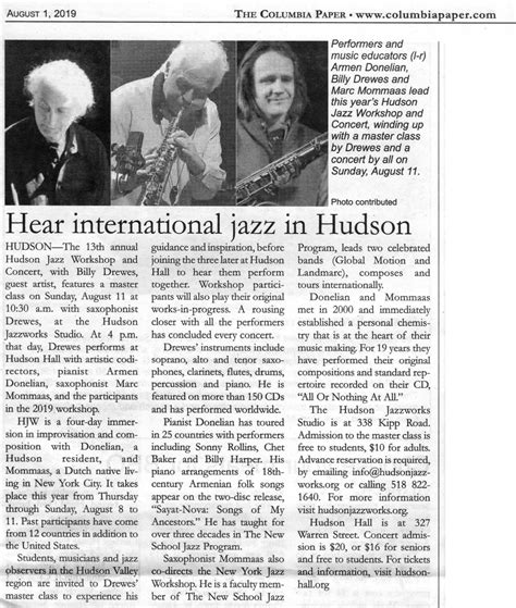 HUDSON JAZZ WORKS Press