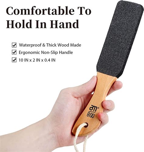 Pumice Stone Foot File 2 Pack - Callus Remover for Feet with Wooden Handle | Pedicure Foot ...