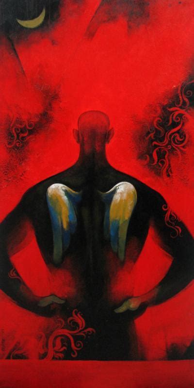 "Freedom": Red Acrylic Painting (24x48) by Sachin Akalekar | ArtZolo.com