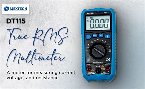 Mextech DT115 3¾ Digit True RMS Multimeter 6000 Counts, Battery Powered ...