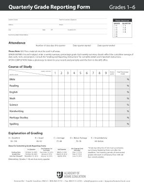 Quarterly Grade Reporting Form - Fill Out, Sign & Share Online | pdfFiller