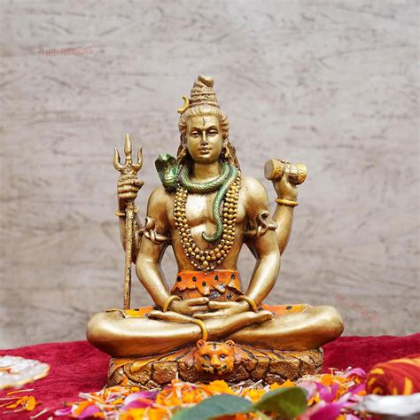 TIED RIBBONS Resin Lord Shiva Statue Blessing Idol Sculpture Murti