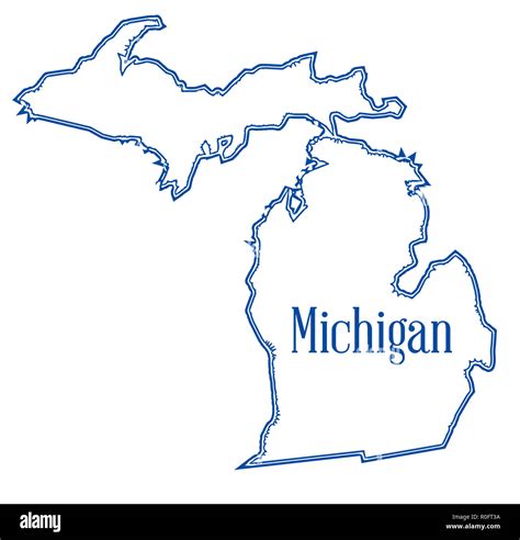 Outline map of the state of Michigan Stock Photo - Alamy