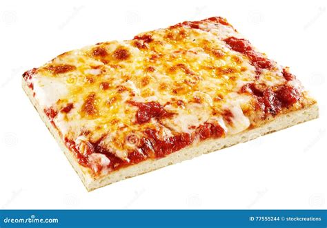 Square Cheese Pizza Slice Delicious Square Pizza Topped With Melted
