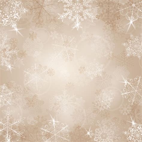 Kerstachtergrond met sneeuwvlokken in beige kleuren | Premium Vector