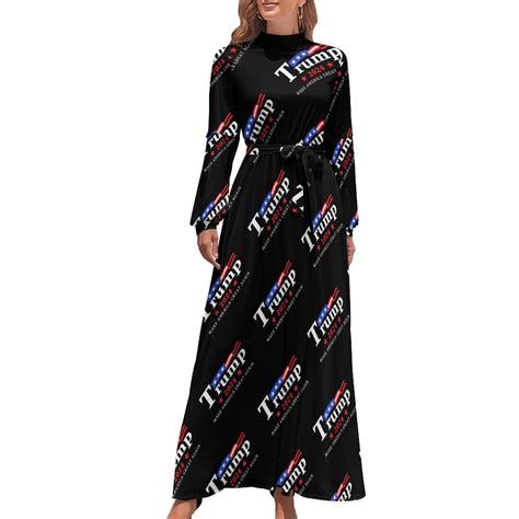Trump 2024 MAKE AMERICA GREAT AGAIN Usa Flag Women's Fall Maxi Dress ...