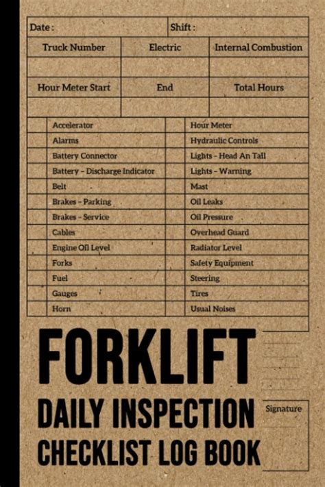 Buy Forklift Daily Inspection Checklist Log Book: Forklift Daily ...