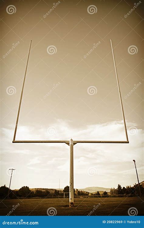 Field Goal Posts In A Large Indoor Football Stadium During A Game ...