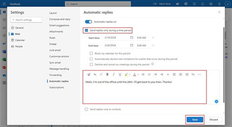 How to Set Automatic Out of Office Reply in Outlook
