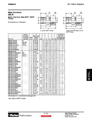Fillable Online Adapters JIS Metric Adapters Male Connector GE-R Fax ...