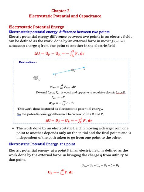 Electrostatic Potential and Capacitance Notes 的图像结果