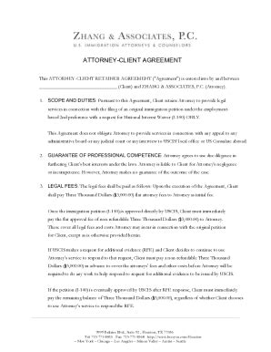 TX Zhang & Associates Attorney-Client Agreement 2018-2026 - Fill and ...