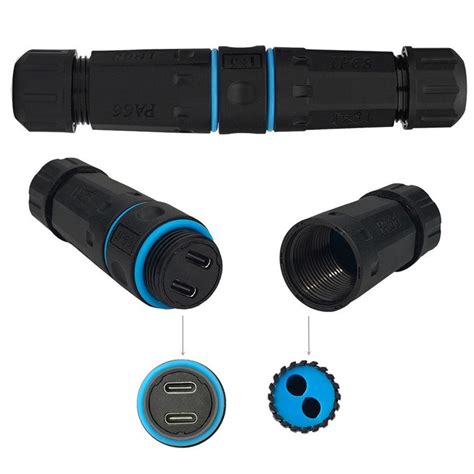 10Gbps Dual Type-C Outdoor IP68 Waterproof Connector M20 Pass Through ...