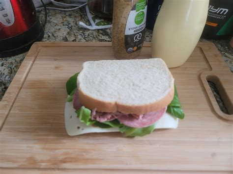 Boar's Head roast beef, hard salami, and baby Swiss on sourdough with ...