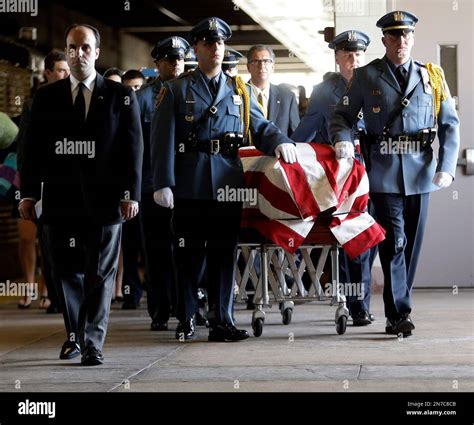 New Jersey Transit police escort the casket of U.S. Sen. Frank ...