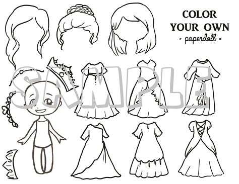 Princess Paper Doll Coloring Page at Sarita Sturgeon blog