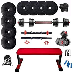 Buy Bodyfit Home Gym Set (16kg -100kg) Weight Plate +Multi Extension ...