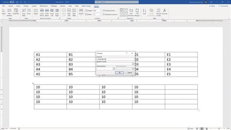 How to Create Formula in Word Table 的图像结果