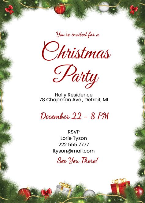 Christmas Party Invite Free Template - prntbl.concejomunicipaldechinu ...