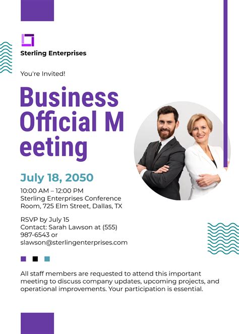 Business Meeting Invitation Poster 的图像结果