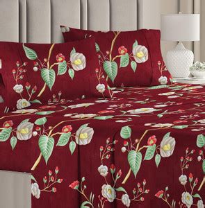 Flipkart SmartBuy 144 TC Microfiber Double Floral Flat Bedsheet - Buy ...