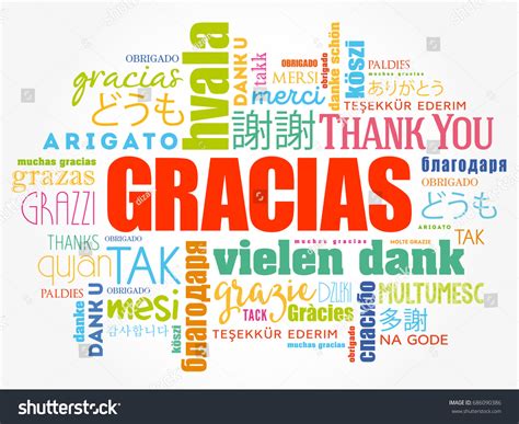Gracias Thank You Spanish Word Cloud Stock Vector (Royalty Free ...