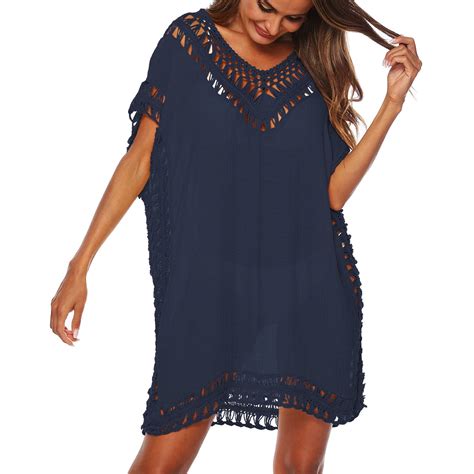EHQJNJ Beach Cover up Dresses for Women 2024 Women's Dot Lace Dress ...