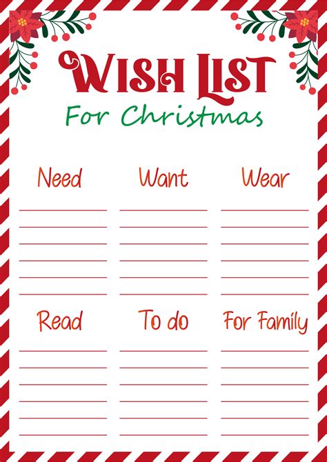 My Christmas List Printable at William Chaffin blog