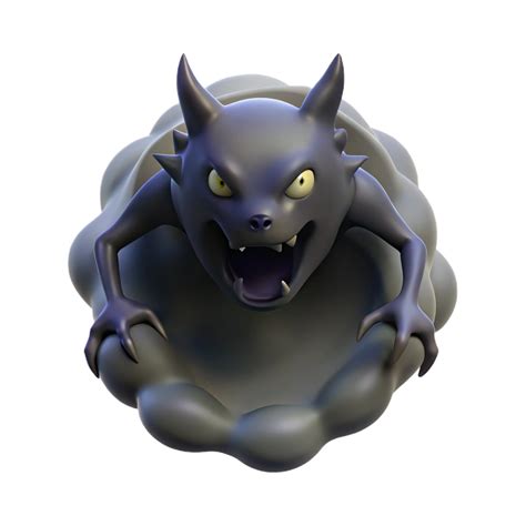 wonderful artistic 3D Render Growling Cartoon Monster in Cloud premium ...