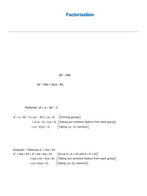 Factorisation Formulas 的图像结果
