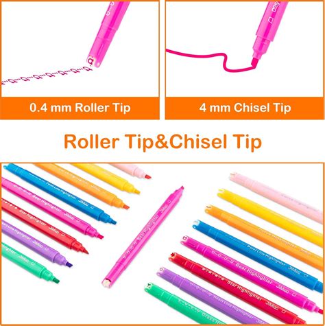 Buy Curve Highlighter Pen Set,Dual Tip Marker Pens Aesthetic ...