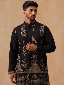 Jompers Men Embroidered Straight Kurta - Buy Jompers Men Embroidered ...