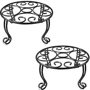 Uuuda Metal Outdoor Plant Stand 11.8IN Diameter Heavy Duty Plant Pot ...