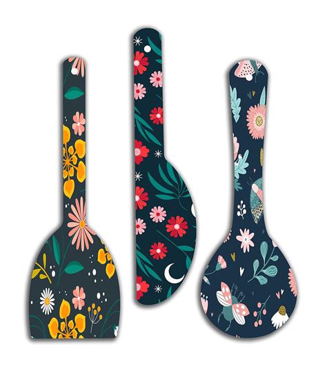 SAF paintings Flower Wooden Wall Hanger Spoons for Home | Office ...