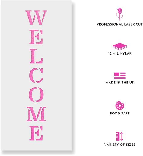 StencilRevolution Vertical Sign Welcome Stencil - Easy-to-Use for India ...