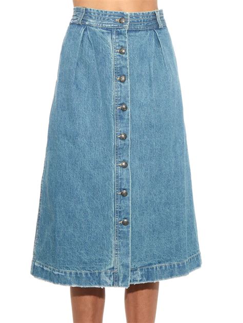 Sea A-line Denim Skirt in Blue - Lyst
