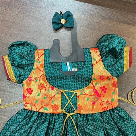 Morpankhi Khun Silk with Paithani Combination Silk Frock – MEEMORA