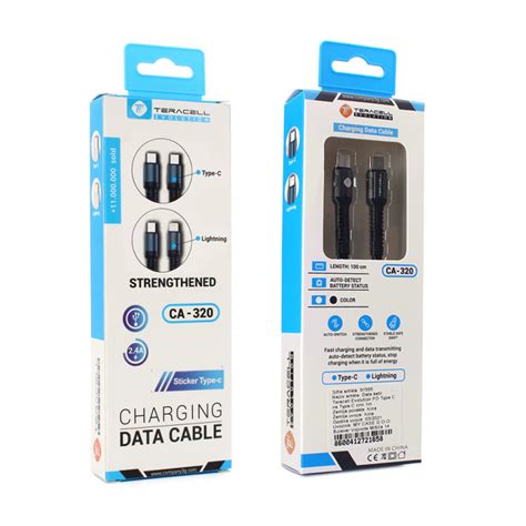 Data kabl Teracell Evolution PD Type C na Type C crni 1m - Mob-Shop