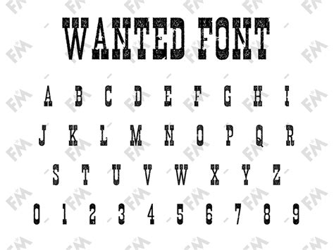 Wanted Poster Style Font for Cricut Silhouette Word - Etsy