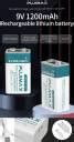 Pujimax New Gen 6F22 9V 1200 mAh Li-ion Rechargeable Plug Type-C Micro ...