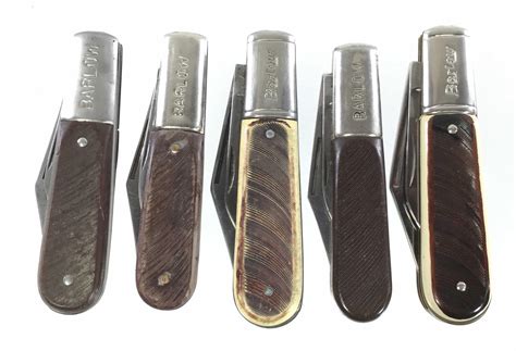 Lot - (5) Vintage Colonial Barlow Folding Pocket Knives