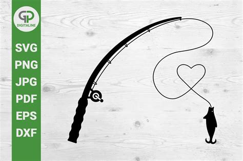 Fishing Rod SVG Love Fish SVG Heart SVG Graphic by GPDigitalines ...