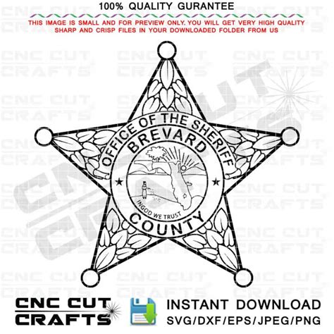 Brevard County Sheriff Office Badge Svg Vector Sheriff Star Line Art ...