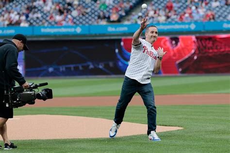 Howie Roseman threw out the first pitch before the Phillies faced the ...