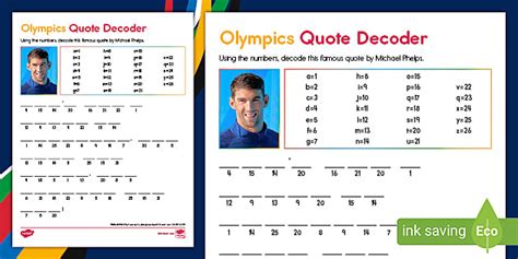 Olympic Quote Decoder Activity (teacher made) - Twinkl